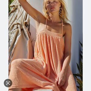 Free People Beach under the stars sweater midi dress orange